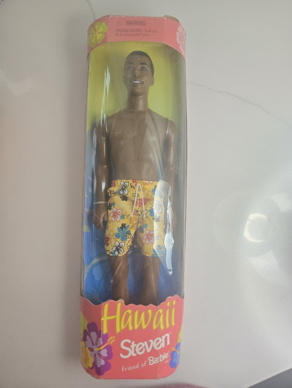 Barbie Hawaii Steven Doll in Yellow Floral Swim Shorts New in Box